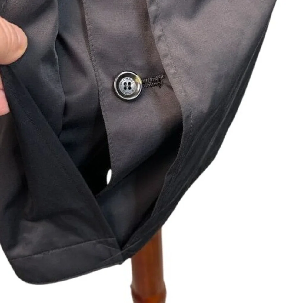 Michael Kors Navy Trench Coat Detachable Liner Long Sleeve‎ Size XS
